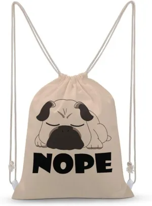 Cute Sleeping Pug Portable Drawstring Backpack Sports Gym Bag String Bags Shopping Yoga for Women Men