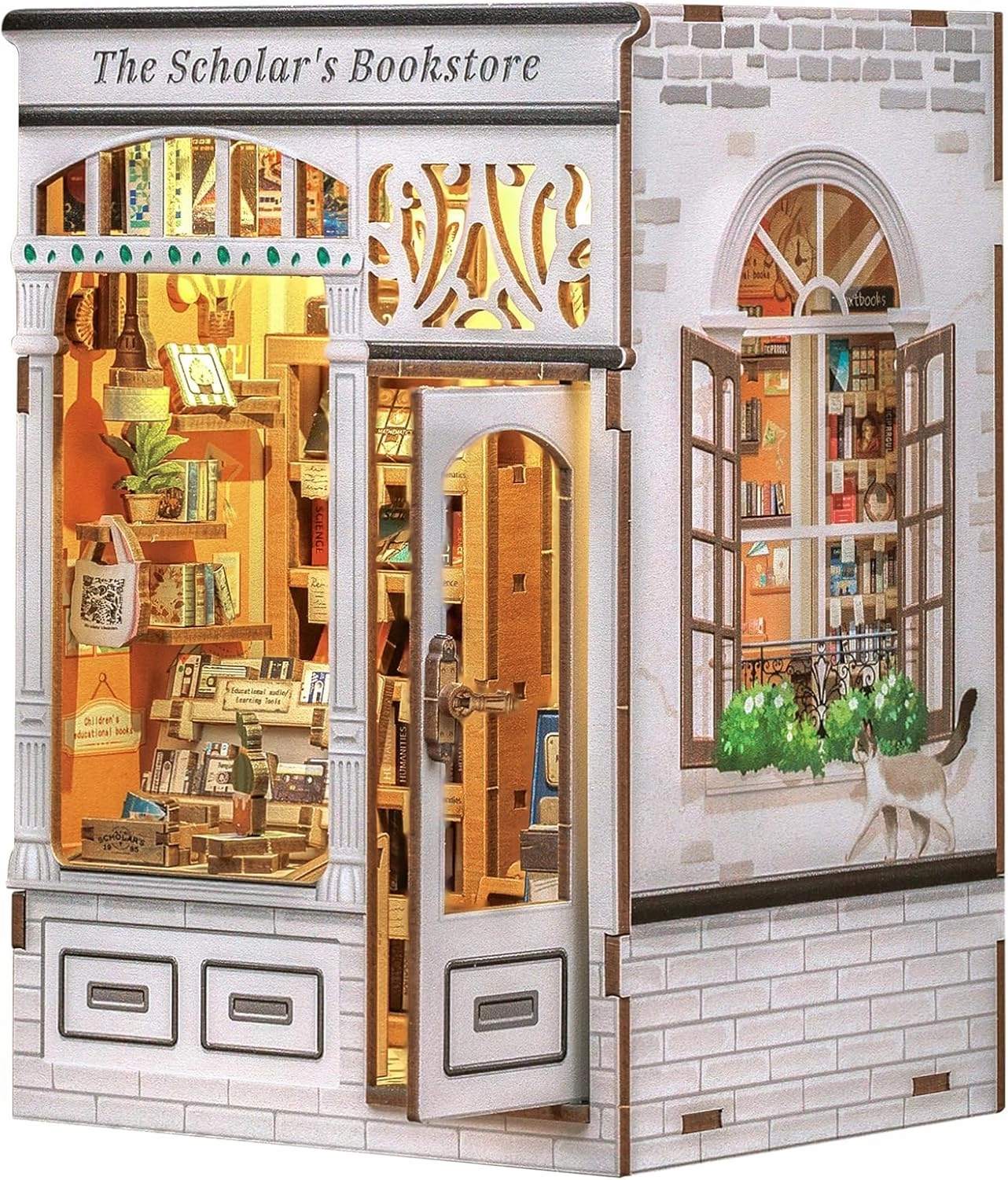 CUTEBEE Book Nook Kit - DIY Miniature House Dollhouse Kit for Adults and Teens, Booknook Tiny House Bookshelf Decor 3D Wooden Puzzle, Gifts for Family, Friends (The Scholar's Bookstore)