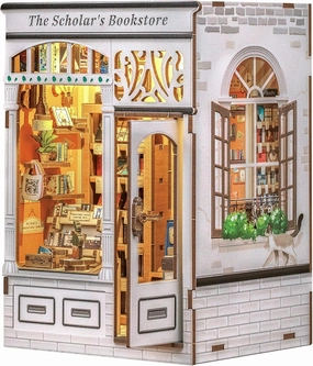 CUTEBEE Book Nook Kit - DIY Miniature House Dollhouse Kit for Adults and Teens, Booknook Tiny House Bookshelf Decor 3D Wooden Puzzle, Gifts for Family, Friends (The Scholar's Bookstore)