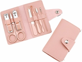 Cuticle Set Nail Clipper Set 7-Piece Nail Clipper Set Complete Set of Household Nail Clippers Manicure and Beauty Tools Portable Nail Clipper Set Care Tools(Pink)