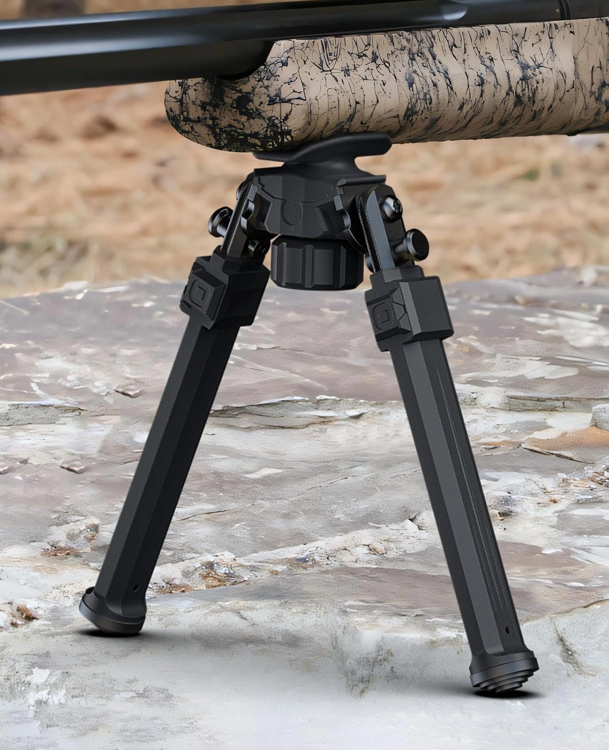 CVLIFE Adjustable Rifle Bipod with Adapter Compatible with M-Rail and Sling Stud for Hunting