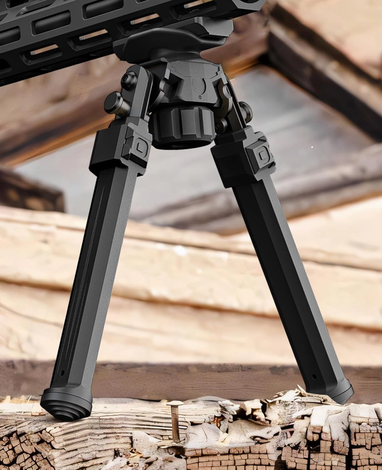 CVLIFE Adjustable Rifle Bipod with Adapter Compatible with M-Rail and Sling Stud for Hunting