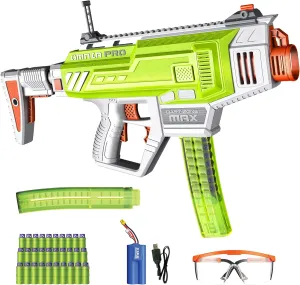 DART ZONE Max Omnia Pro Gen 3 Foam Dart Blaster–150 FPS Full Auto Foam Dart Blaster for Adults–Electric Foam Blaster–Elite Blaster for Ages 14  with 30 Half Length Darts, Sight, Mags, Stock & Eyewear