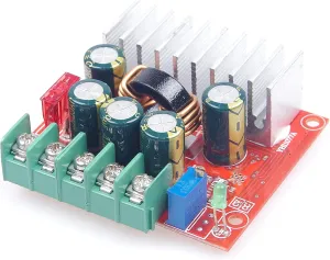DC-DC 12V 24V 32V Automatic Buck Boost Module Input 4-32V 8A, Output 0.8-32V 8A Adjustable Vehicle Voltage Regulator Solar Wind Regulator Power Supply Module