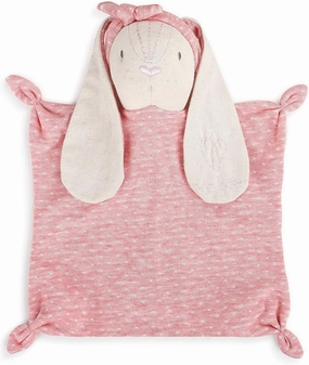 DEMDACO Bunny Soft Pink and Cream 11 x 9 Plush Linen Polyester Stuffed Animal Blankie