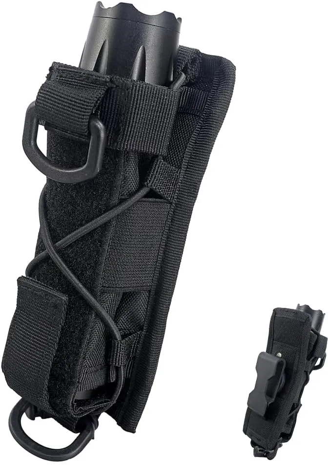 Depring Rotatable Flashlight Holster for Tactical Torch Adjustable Tool Flashlight Holder Heavy Duty Belt Pouch with Revolvable Clip