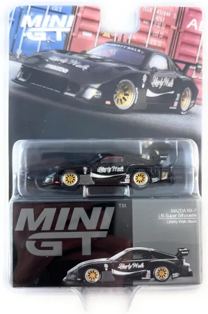 Diecast Collectibles Model Car Compatible with Mini GT 1:64 (3") Scale Mazda RX-7 LB Super Silhouette – Liberty Walk Black Model