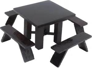 Dilwe Dollhouse Wooden Table Set,1:12 Miniature Dining Table Furniture Doll House Decoration Accessories Gift for Kids