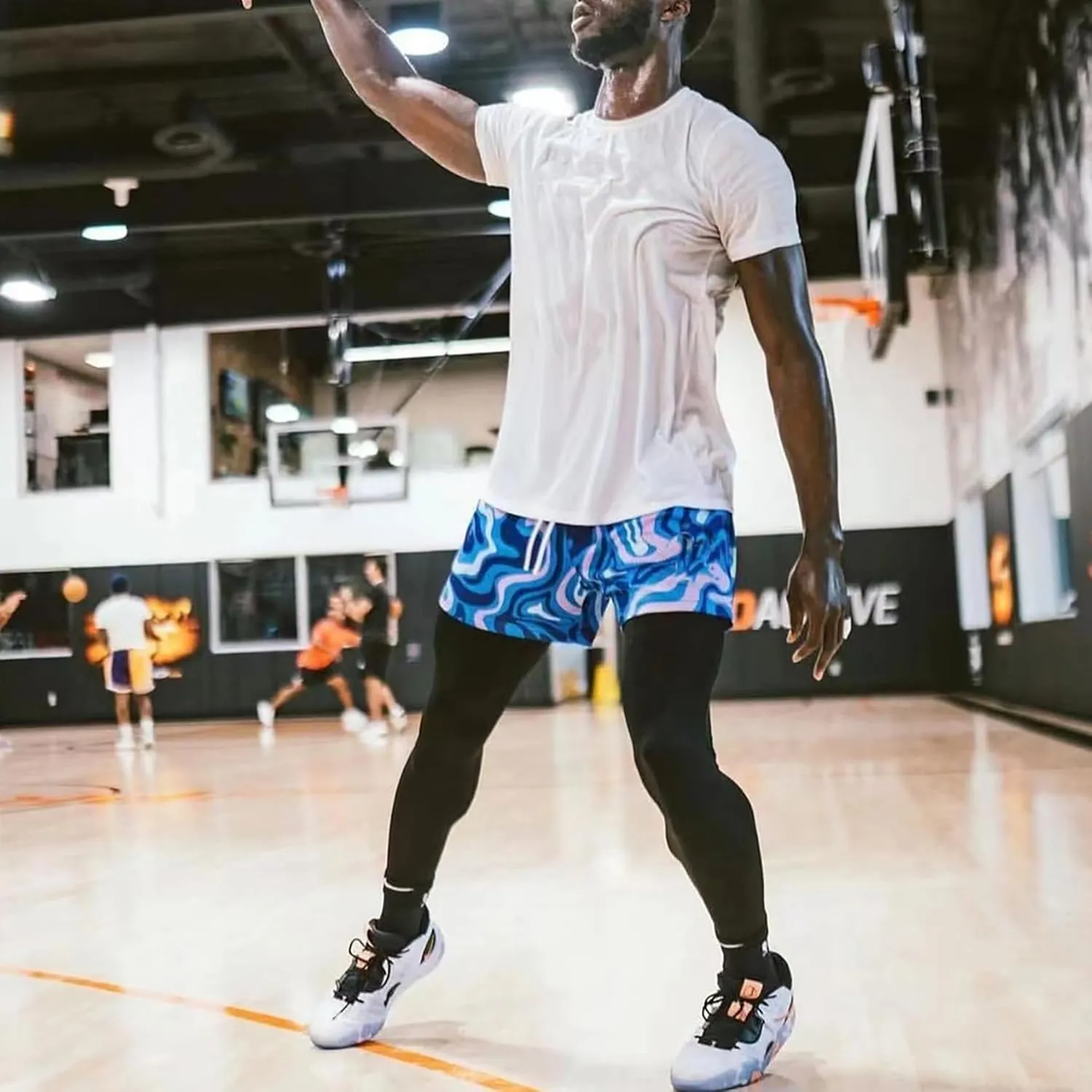 DIOTSR Mens Art Graphic Basketball Shorts Casual Athletic Running Shorts Cool Streetwear Designer Shorts Drawstring