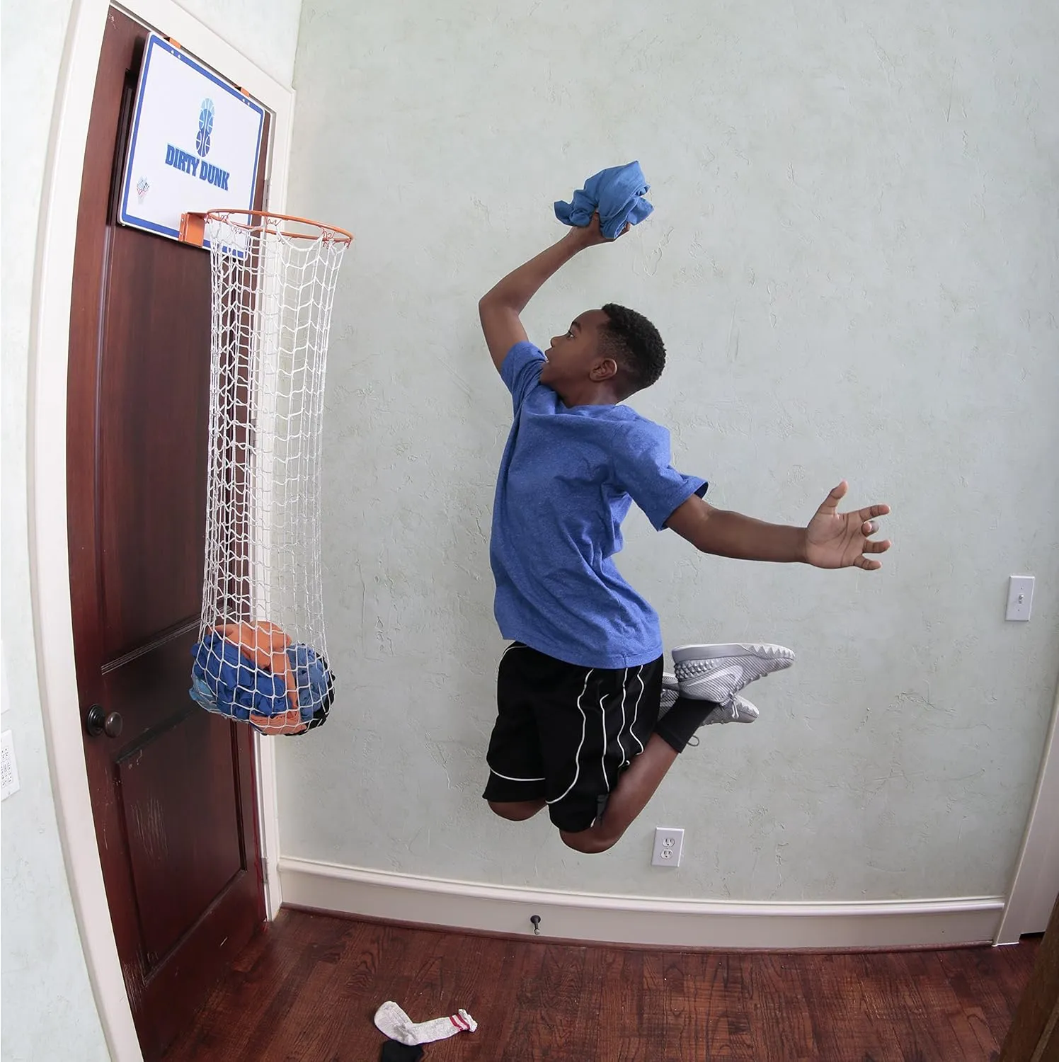 Dirty Dunk Over-The-Door Basketball Hoop Laundry Hamper, Original Theme (20),36 months to 9600 months