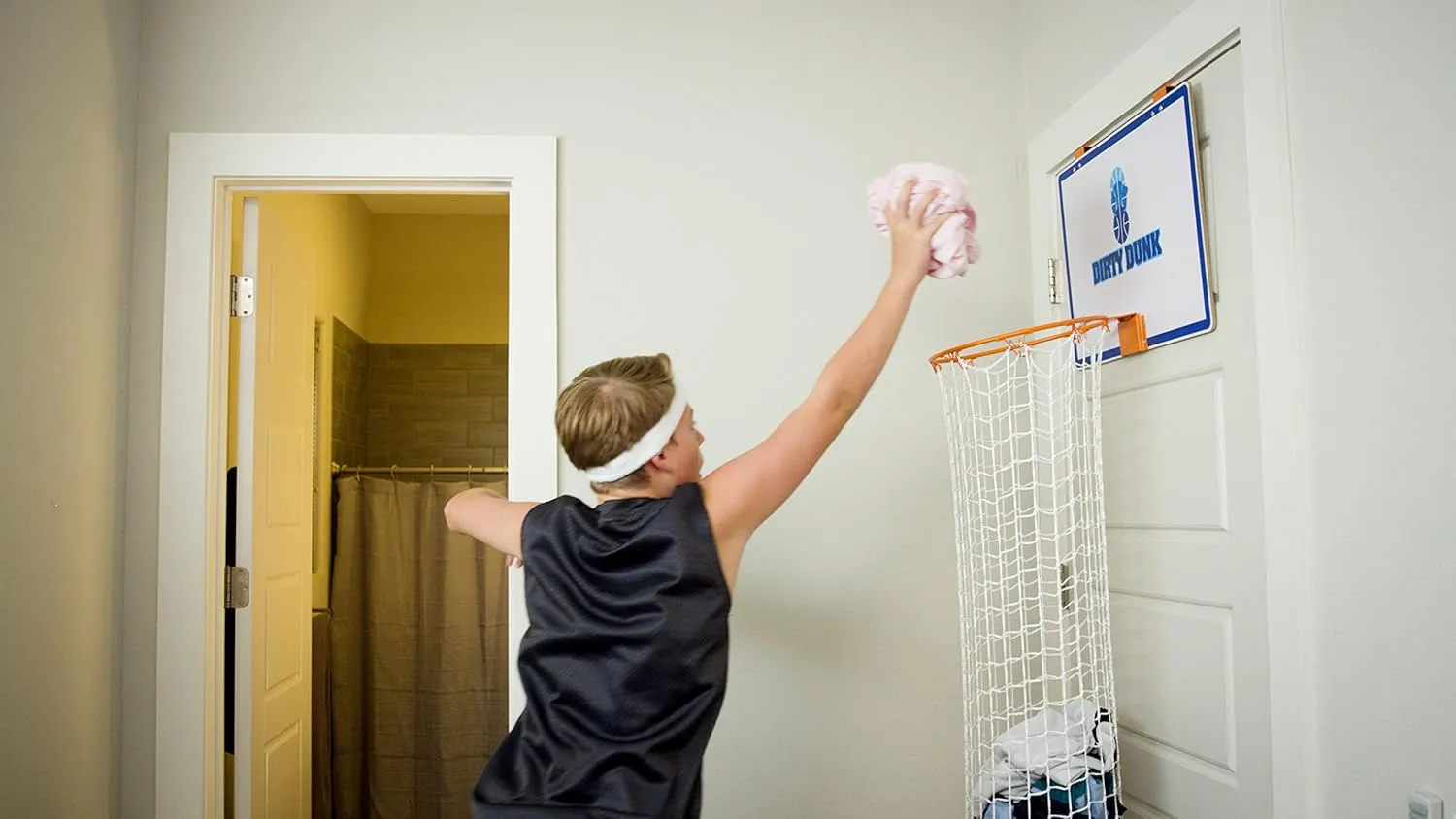 Dirty Dunk Over-The-Door Basketball Hoop Laundry Hamper, Original Theme (20),36 months to 9600 months