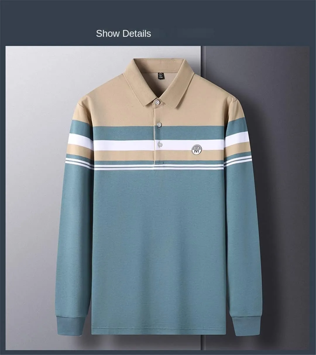 Disimlarl Men Polo Shirts Designer Striped Plain Simple Short Sleeve Casual Striped Contrast Color Tops