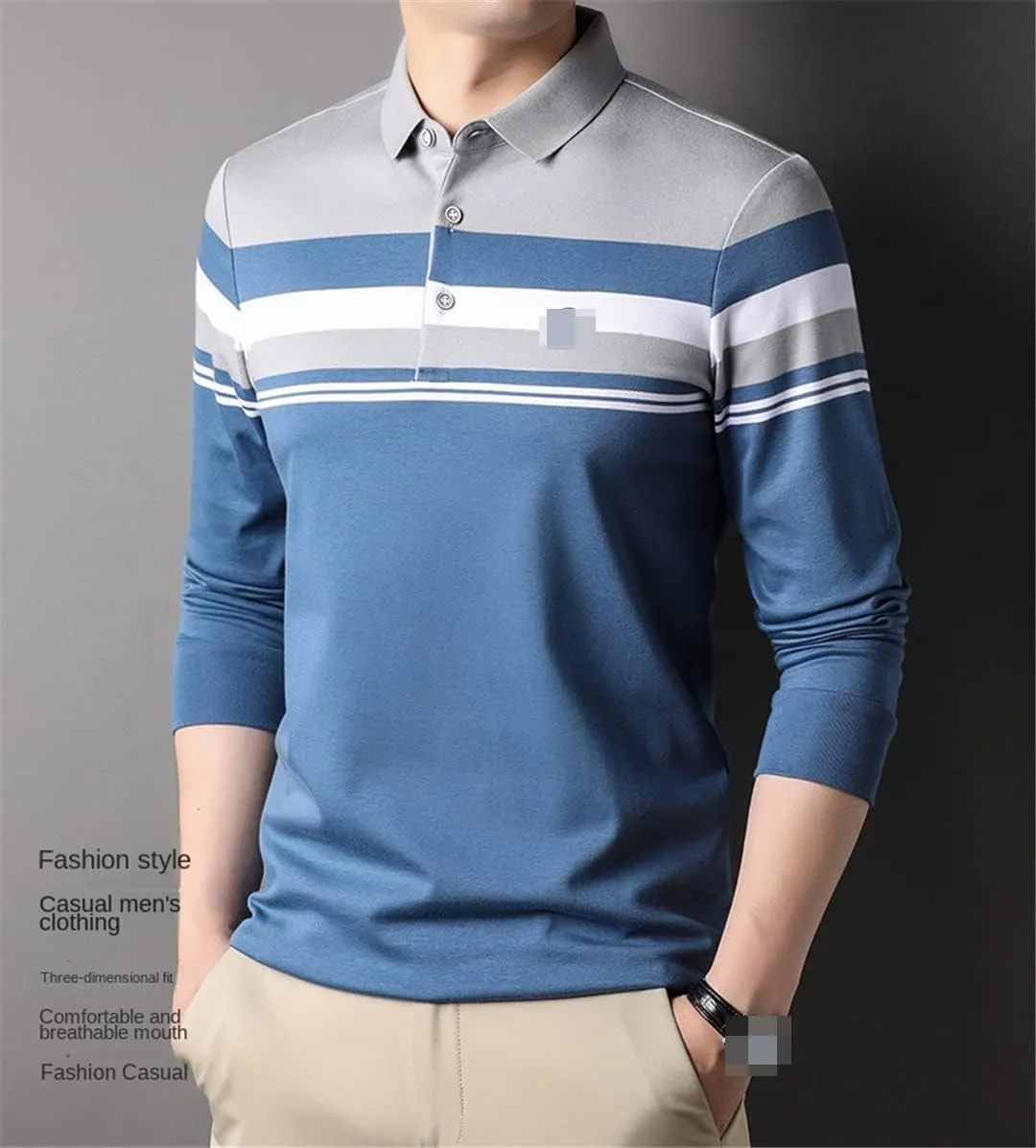 Disimlarl Men Polo Shirts Designer Striped Plain Simple Short Sleeve Casual Striped Contrast Color Tops