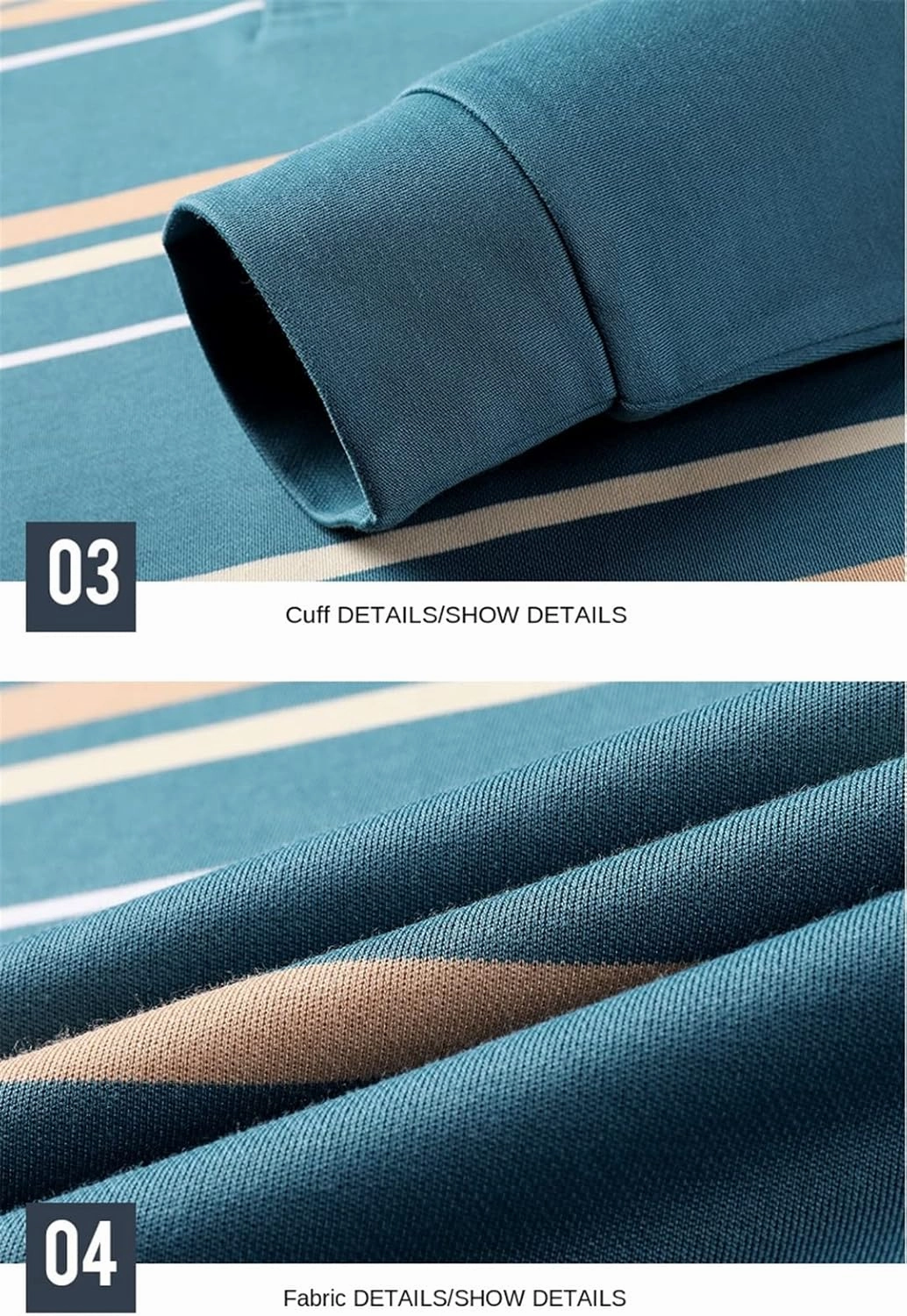 Disimlarl Mens Designer Striped Contrast Color Polo Shirt Korean Casual Regular Fit Long Sleeve Tops