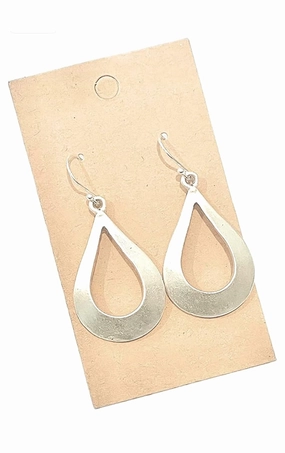 Distressed Silver Teardrops on Sterling Silver Earrings