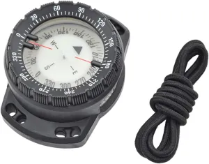 Dive Compass Surfing Luminous Underwater 50m Wrist Compass Night Vision Waterproof Navigation with Bungee