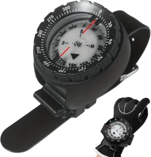Dive Compass Waterproof Night Vision Wrist Compass Precise Underwater 50m/164ft Navigation Watch with TPU Band for Swimming Diving.