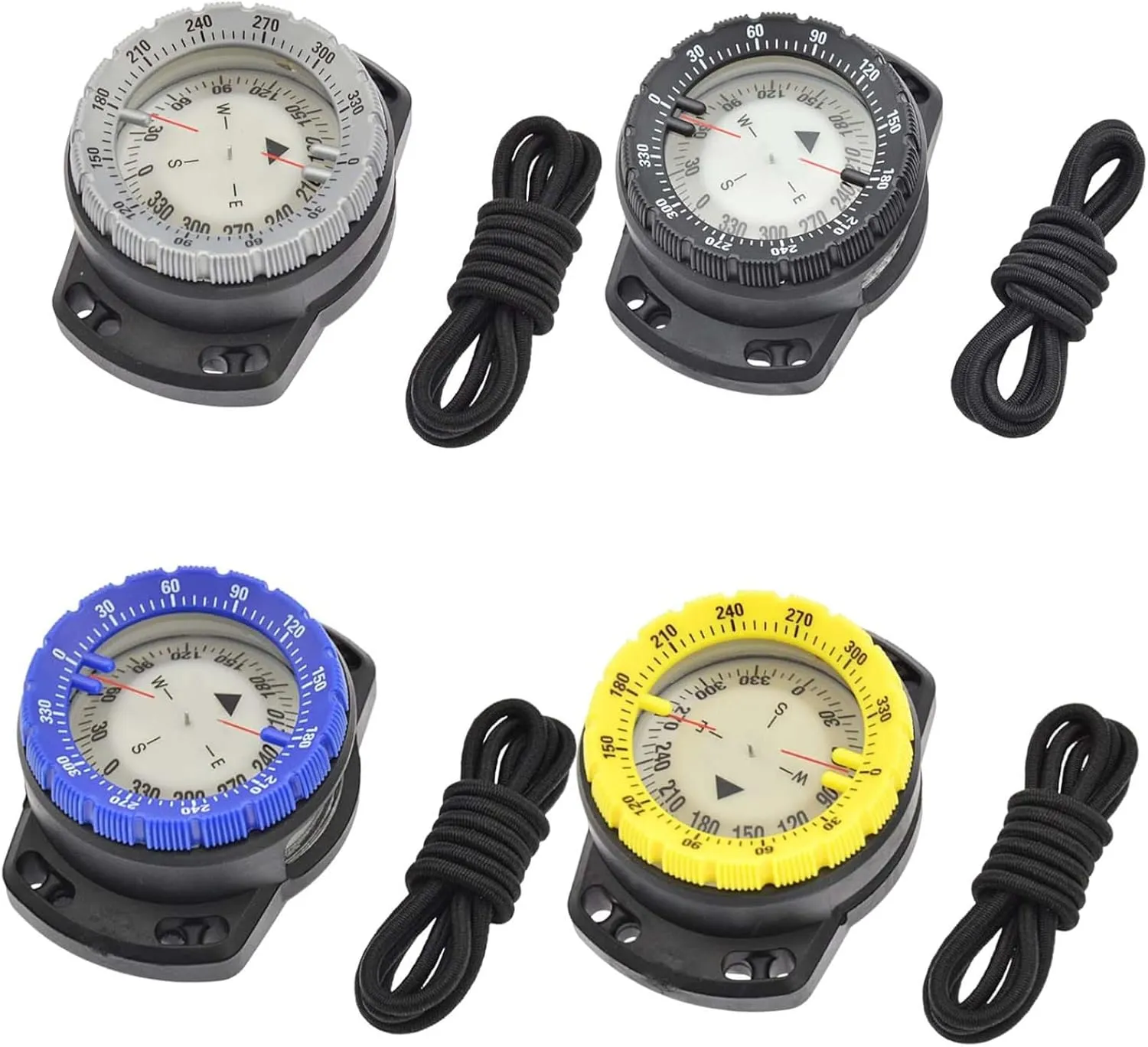 Dive Compass,Dive Compass Surfing Luminous Underwater 50M Wrist Compass Night Vision Waterproof Navigation Compass with Bungee,Diving Compass
