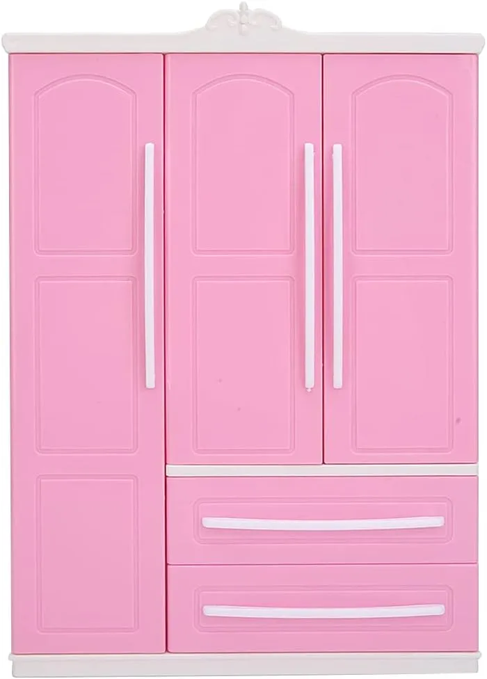 Doll Houses, Barbie Closet, Toys Gift Dollhouse Dollhouse Wardrobe Doll Closet Barbie Wardrobe for Girls Home Kids Dolls