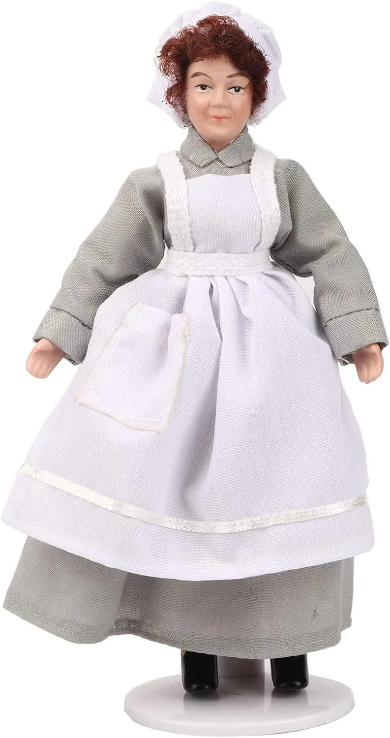 Doll People, Dollhouse Miniature Porcelain Doll Model Decoration Ornament with Stand for 1:12 Scale Doullhouse Buildings(Chef) Dolls and Toys