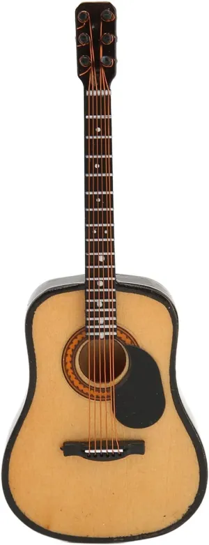 Dollhouse Guitar Model, Cute Decoration Miniature Guitar Model with Case for Study
