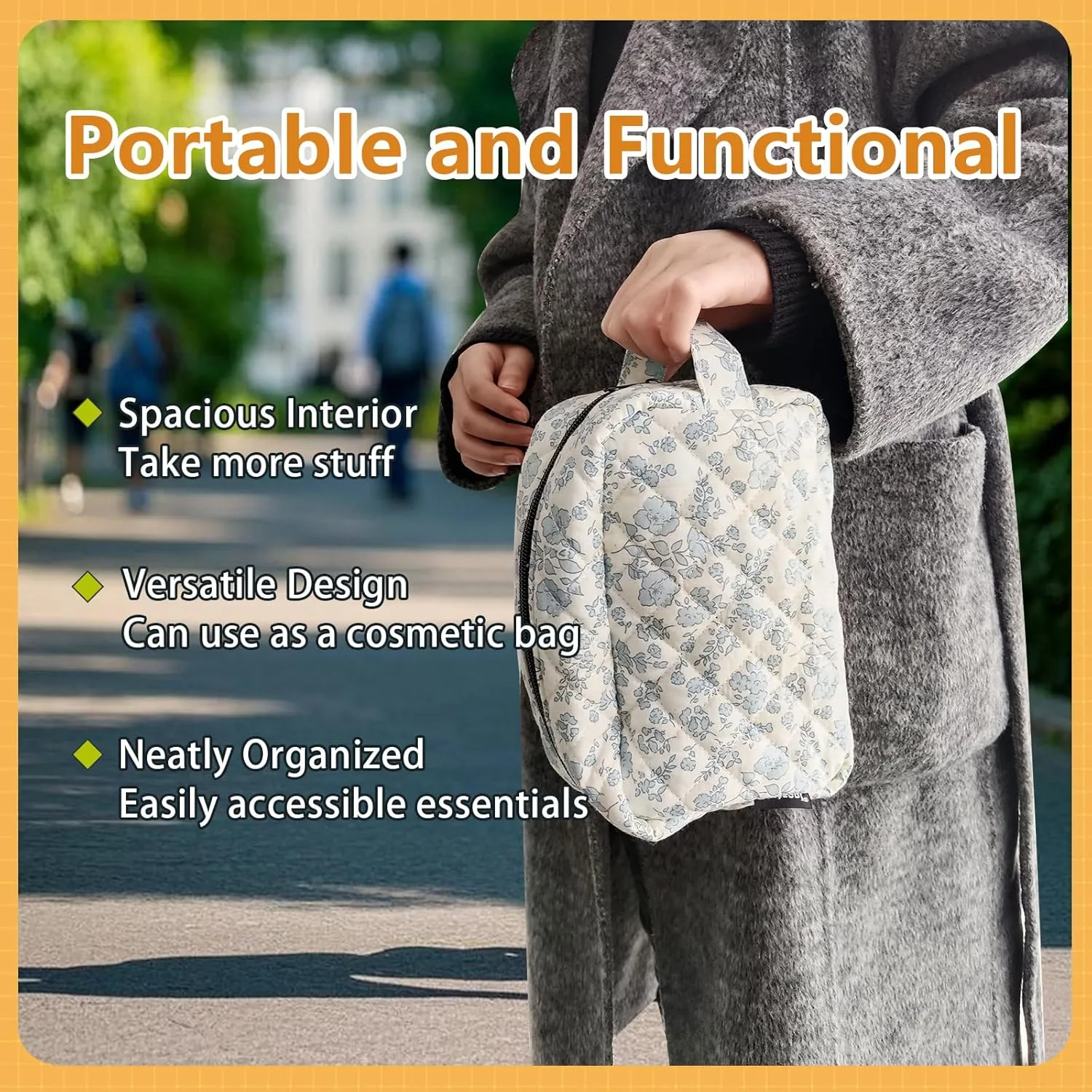 Dominos Set for Adults in Quilted Carrying Bag, Double 9 Dominoes Set for Travel, 55 Tiles, Portable Dominoes Set for Family (Double 9, Floral)