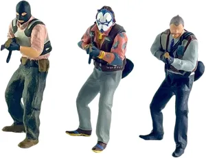 DYNWAVE 3X 1/64 Scale Diorama Figures Miniature Layout Figure Resin Handpainted for Model Building Doll House Decoration Photo Props