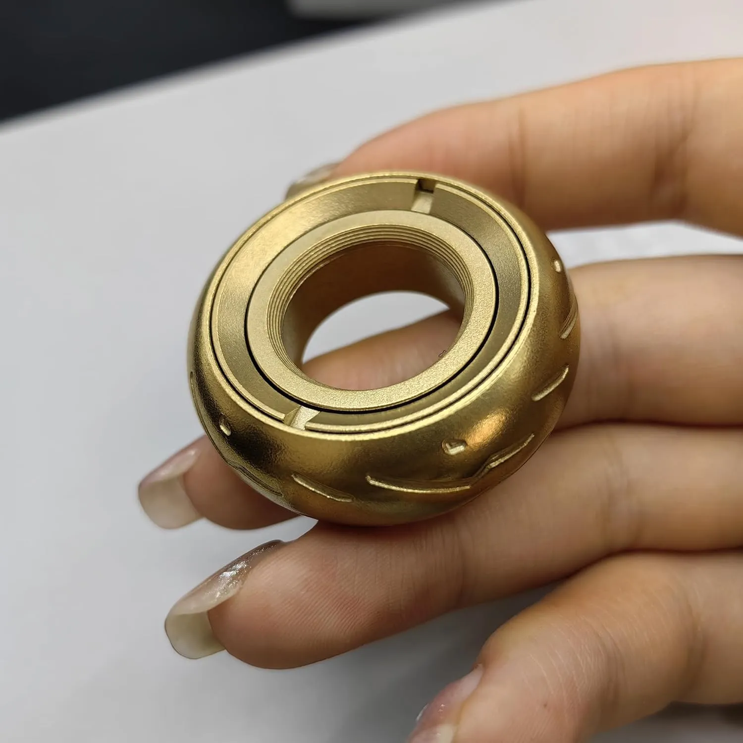 EDC Fidget Sliders Fidget Toys Stress Relief for Adults Magnetic Metal ADHD Casual Fidget Rings Haptic Coin Blocks (Moto-Lightning)