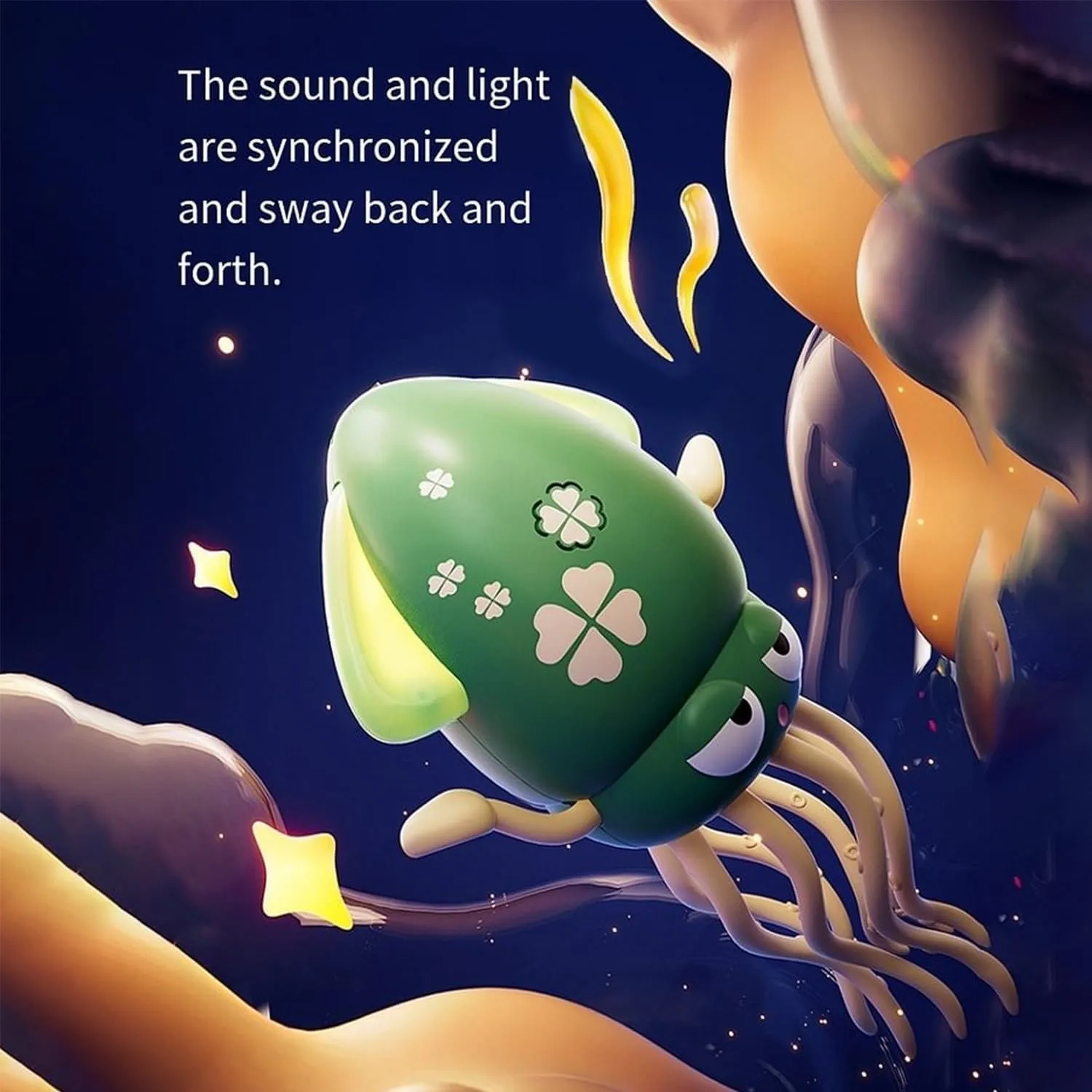 Electric Auto-Avoid Octopus | Stress Relief Gift, Electric Crawling Dancing Octopus Baby Toy with Led Lights & Music, Smart Auto-Wiggling, Sensory & Motor Skill Development (Fishing Rod A)