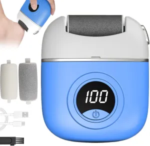 Electric Callus Remover Foot File, 2024 New USB Rechargeable Foot Repair and Grinding Device, Heel Polisher Digital Display, Feet Callus Remover, for Men Women Dry Callus Dead Skin (Blue)