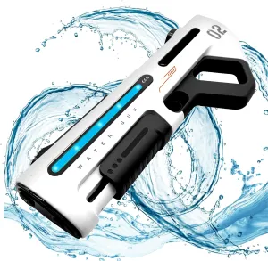Electric Water Gun for Adults Kids, Powerful Full Automatic & Manual Squirt Guns, Automatic Refill & LED Lights, 28-32 FT Long Range, Summer Outdoor Game, Pool Water Toy