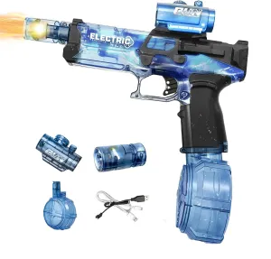 Electric Water Gun, Ultimate Battle Blaster Water Guns with Realistic Gun Muzzle Flame High Capacity Automatic Squirt Guns Summer Outdoor Beach Swimming Pool Party Toy for Adult Kids (Electric)
