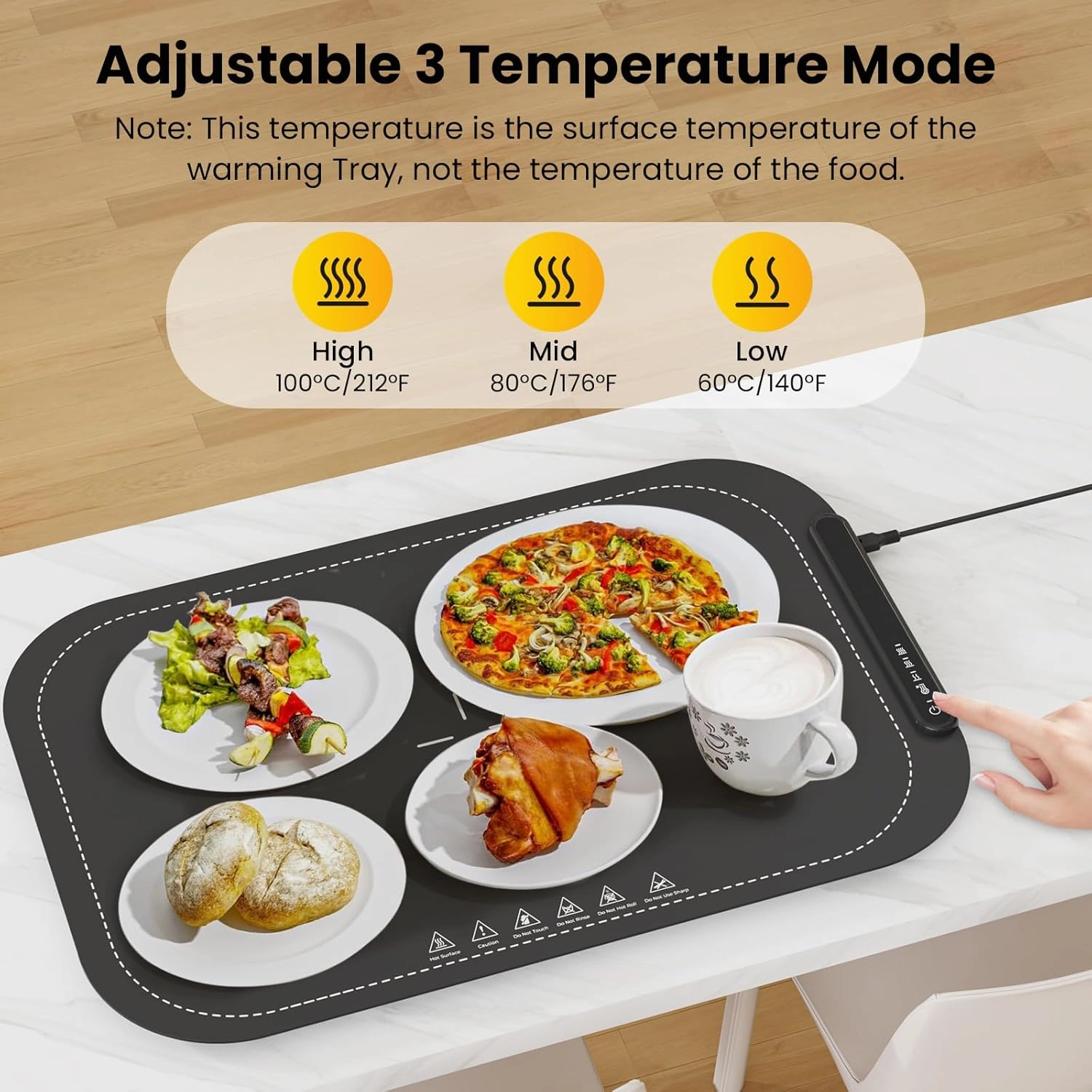 Electric Warming Tray for Food, Full Surface Heating Food Warming Mat, Rollable & Portable Food Warmer, Food Warmers for Parties Buffet, Gatherings, Warming Trays for Buffets Party, Kitchen Gadgets