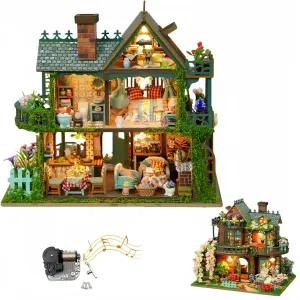 Elf Garden DIY Dollhouse Kit – Double-Sided Fairy Home with Balcony & Multi-Room Interior (Basic‭)