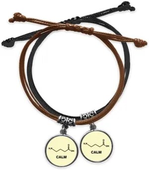 Emotional Calm Structure Art Deco Gift Fashion Bracelet Double Leather Rope Wristband Couple Set Gift