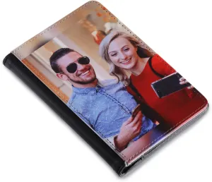 Engraved Leather Front Pocket Wallet,Custom Picture & Name Minimalist Card Case Wallet,Credit Card Holders Personalized Gifts for Women Men Dad Son