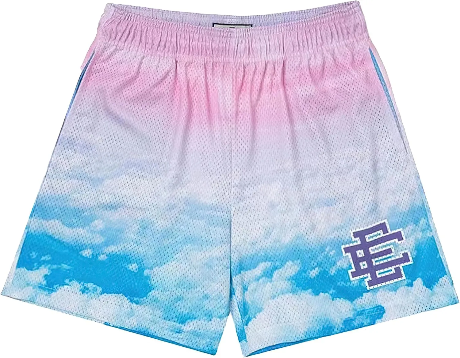 Eric Shorts Mesh Print Drawstring Shorts Hip Hop Casual Cool Workout Basketball Short Pants