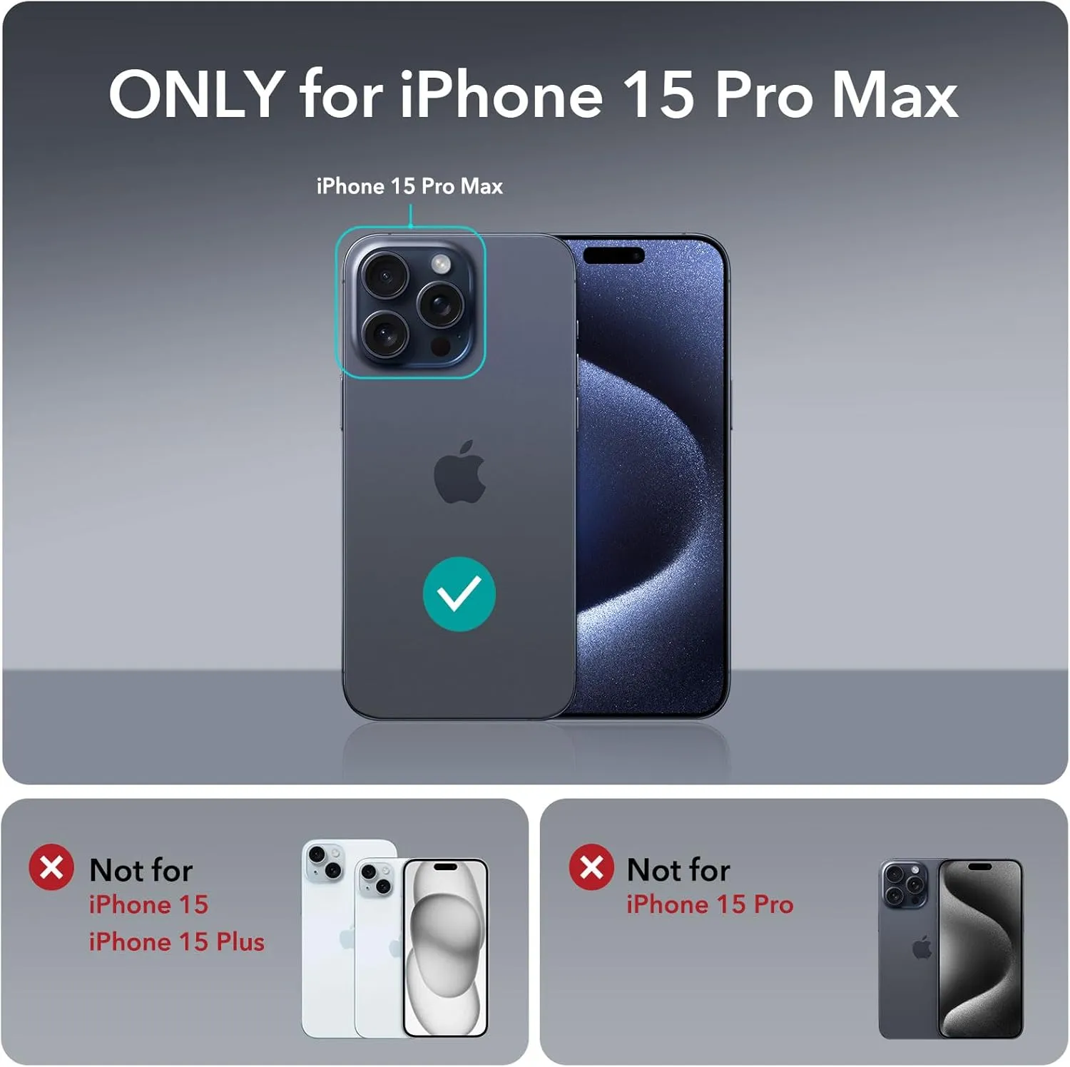 ESR for iPhone 15 Pro Max Case, Compatible with MagSafe, Military-Grade Protective Case, Built-in Stash Stand Phone Case, Scratch-Resistant Back Cover, Classic Series, Clear