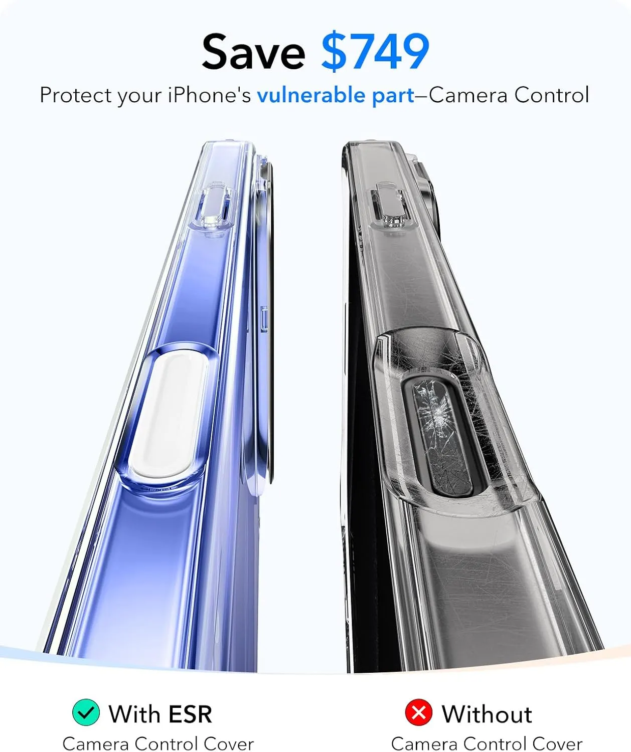 ESR for iPhone 16 Case, Camera Control Button Compatible with MagSafe, Military-Grade Protective Case for iPhone 16,Built-in Stash Stand Phone Case, Scratch-Resistant Back Cover, Clear