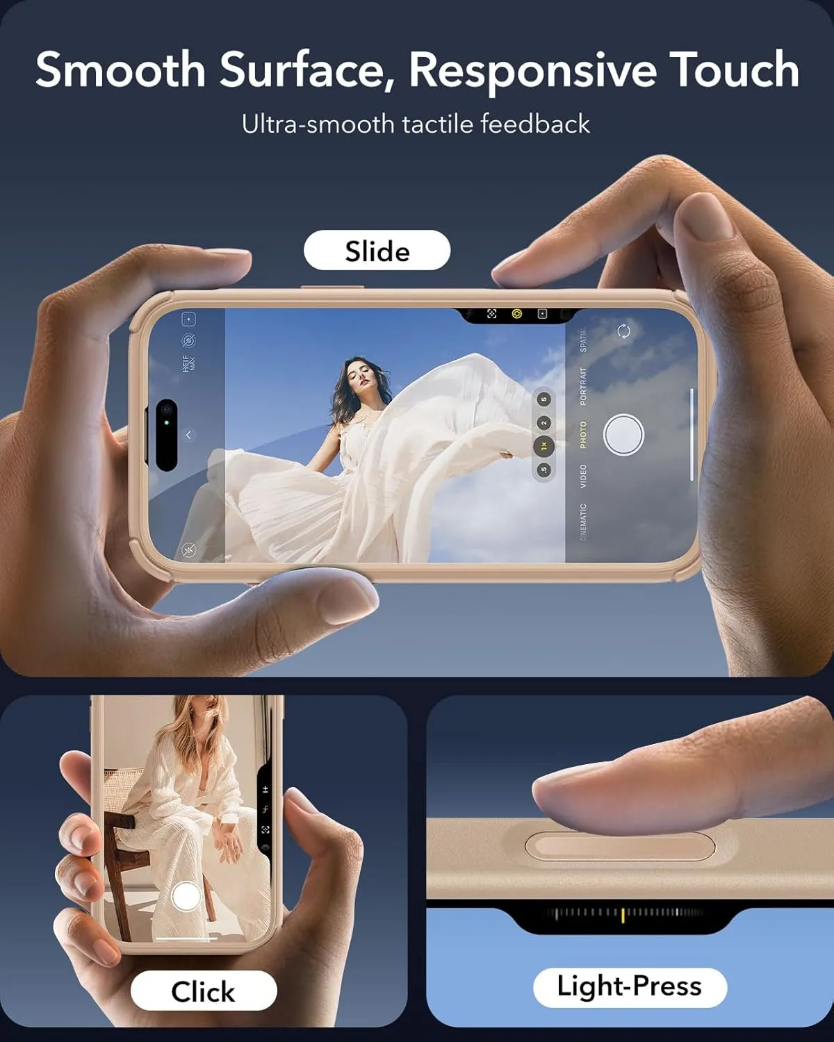 ESR for iPhone 16 Pro Case with Stand, Camera Control Button Compatible with MagSafe, Full-Body Military-Grade Drop Proof Case with Built-in 9H  Tempered Glass Screen Protector, Clear Gold