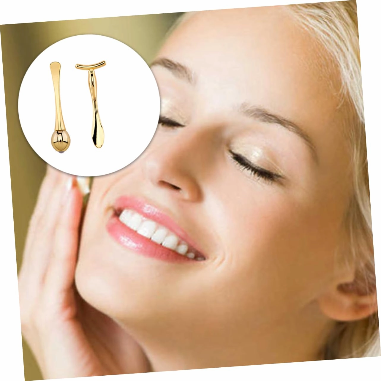 Essence Bar Mask Spoon Included Eye Massage Roller Set for Women's Beauty Routine