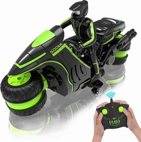 Eulogia Remote Control Motorcycle, 360° Spinning Wheel RC Stunt Motocross Toys, High Speed Riding Model with Rechargeable Battery, Drift Motorbikes for Kids, Gift for Boys & Girls Ages 5 