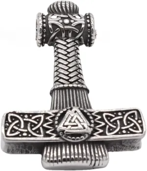 European and American Personality Vintage Viking Raytheon Hammer Men's Stainless Steel Pendant Necklace Chain