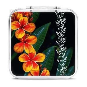 Eye-catching Hawaiian Flowers Switch Game Case Switch Game Holder Cartridge Case Storage 12 Games & 2 Micro Sd Card Slots, Travel Carry Cases, Portable Games Card Storage, Hard Shell, Buckle Closure
