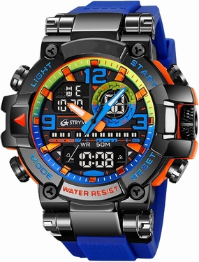 Fashion Colorful Men Digital Sport Watches Waterproof Male Clock Wristwatch Men's Dual Display Electronic Military Watch