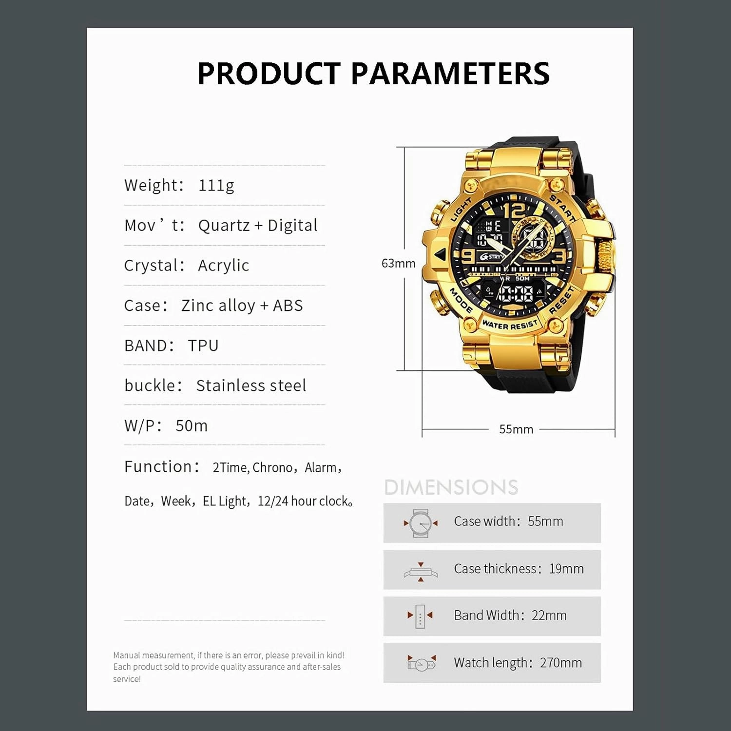 Fashion Colorful Men Digital Sport Watches Waterproof Male Clock Wristwatch Men's Dual Display Electronic Military Watch