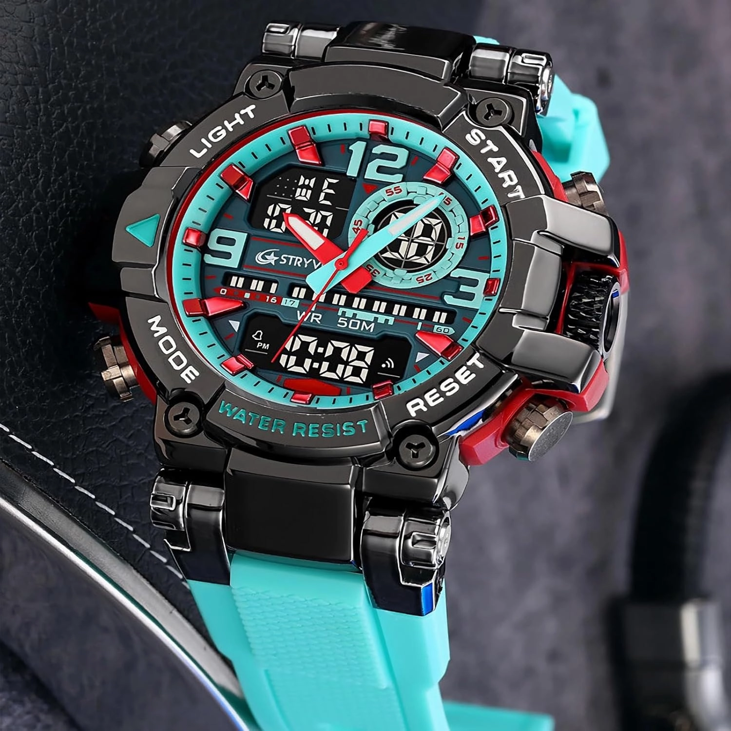 Fashion Colorful Men Digital Sport Watches Waterproof Male Clock Wristwatch Men's Dual Display Electronic Military Watch