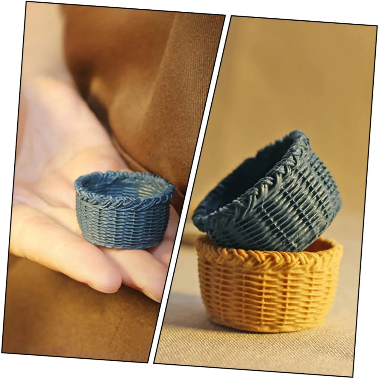 FAVOMOTO 24pcs Miniature Basket Decorative Baskets for Dollhouse Crafts Vivid Mini House Ornament Lightweight Storage Bins Decor Accessories Multi-Functional Use
