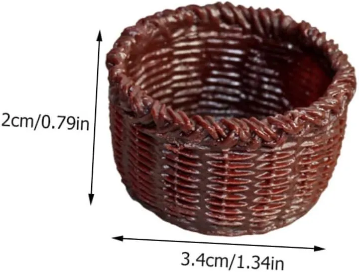 FAVOMOTO 24pcs Miniature Basket Decorative Baskets for Dollhouse Crafts Vivid Mini House Ornament Lightweight Storage Bins Decor Accessories Multi-Functional Use