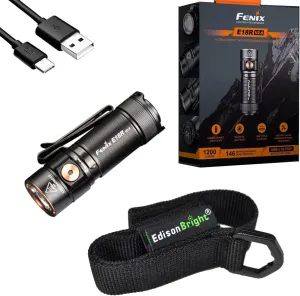 Fenix E18R V2 1200 Lumens EDC Rechargeable Flashlight with Edisonbright Holster Bundle